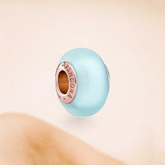 Pandora Matte Blue Murano Glass Charm - Picture 1 of 5